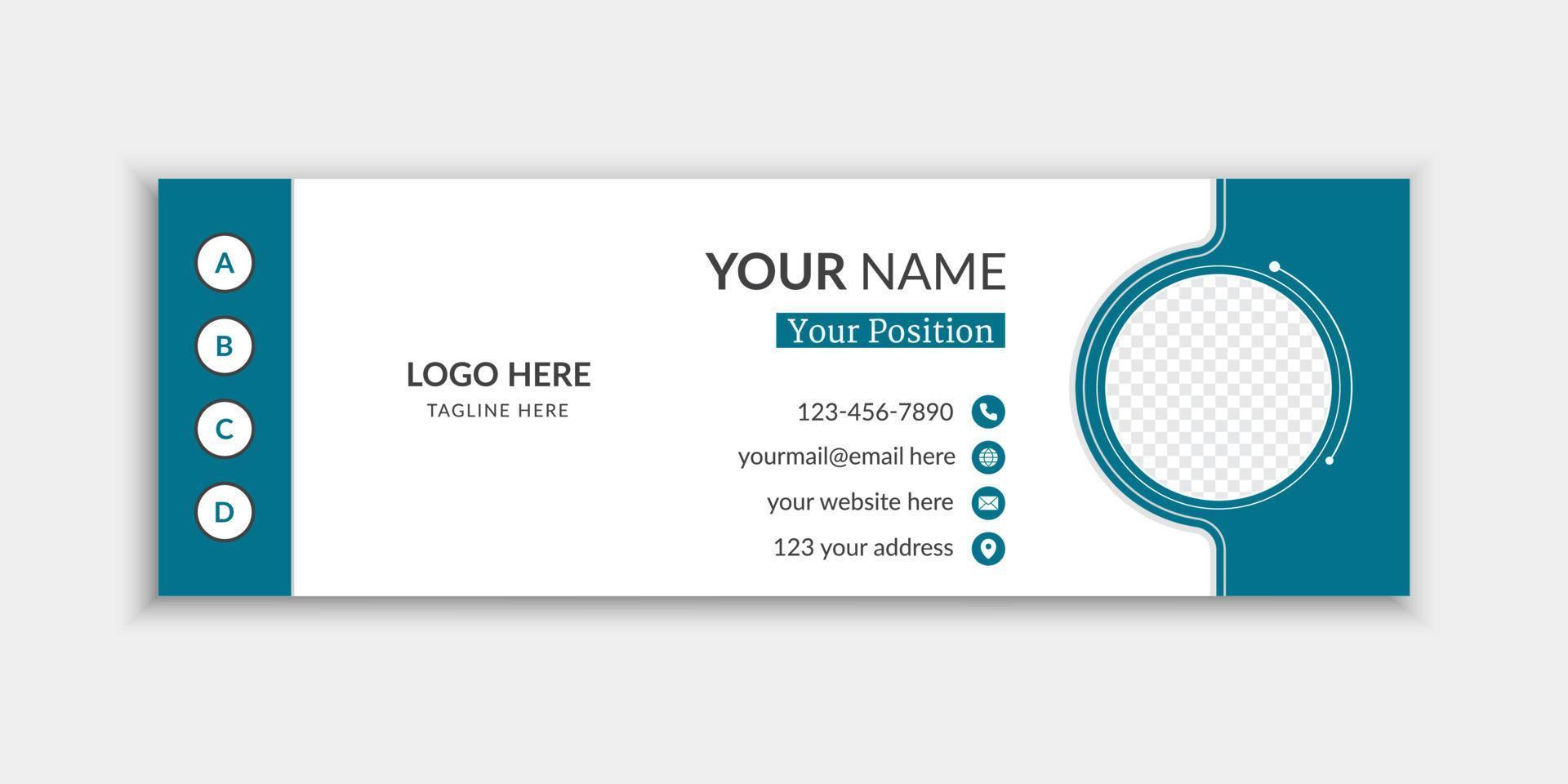 Flat Simple Email Signature or email footer Template Design vector