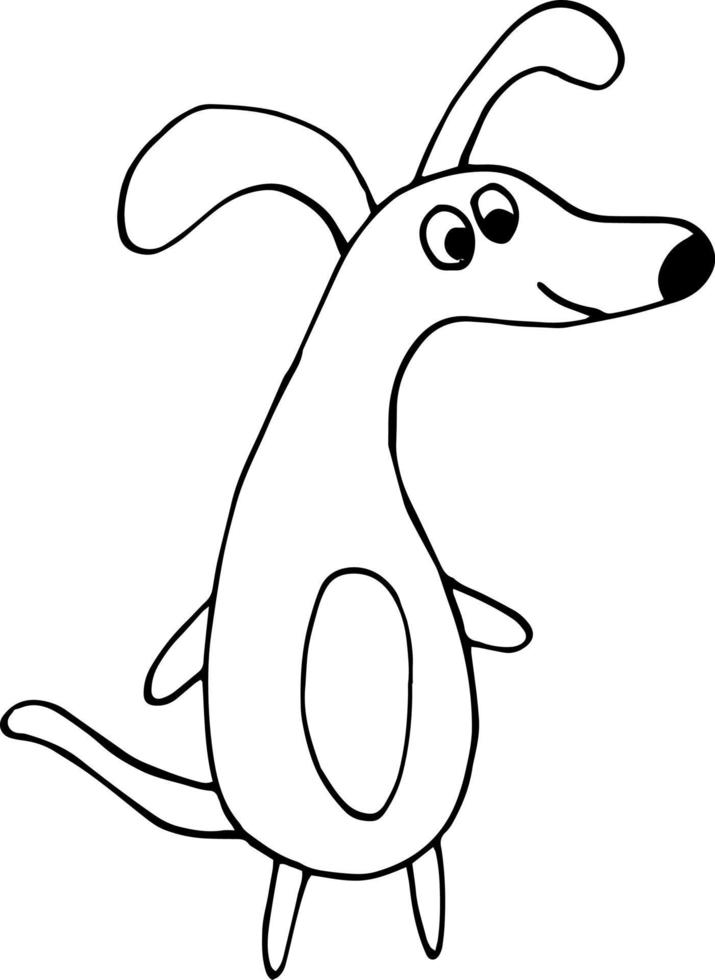 icono de perro. doodle dibujado a mano. escandinavo, nórdico, minimalismo monocromo mascota animal linda gracioso vector