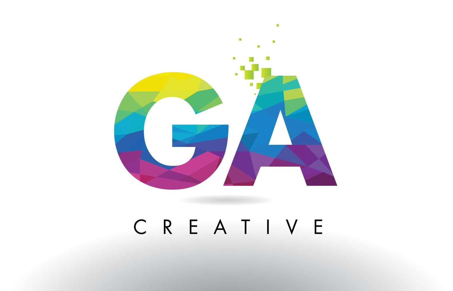 GA G A Colorful Letter Origami Triangles Design Vector. vector