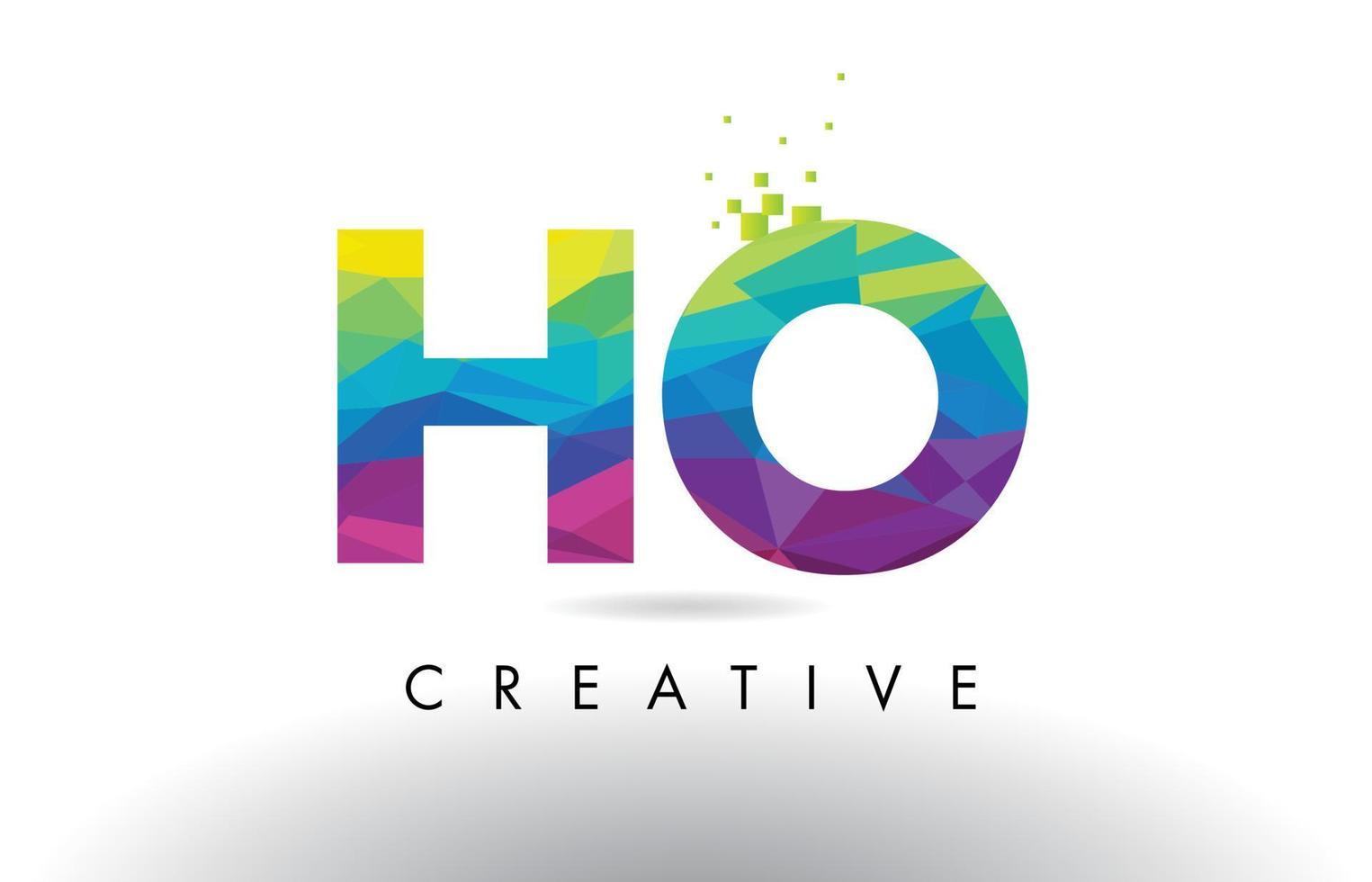 HO H O Colorful Letter Origami Triangles Design Vector. vector