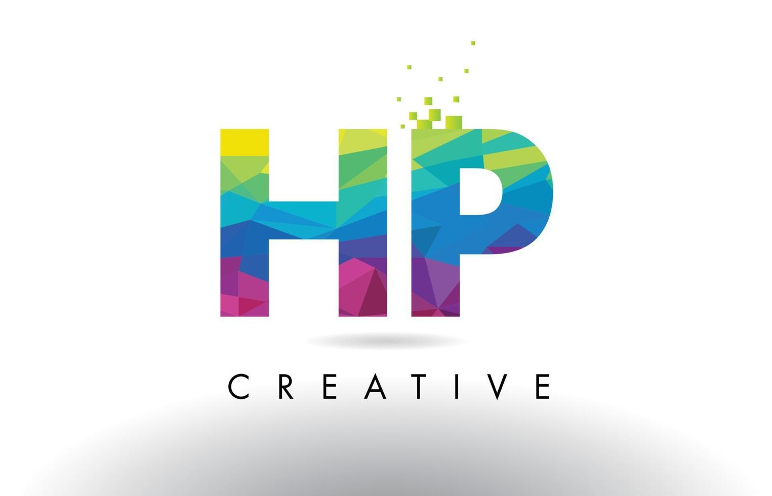 HP H P Colorful Letter Origami Triangles Design Vector. vector