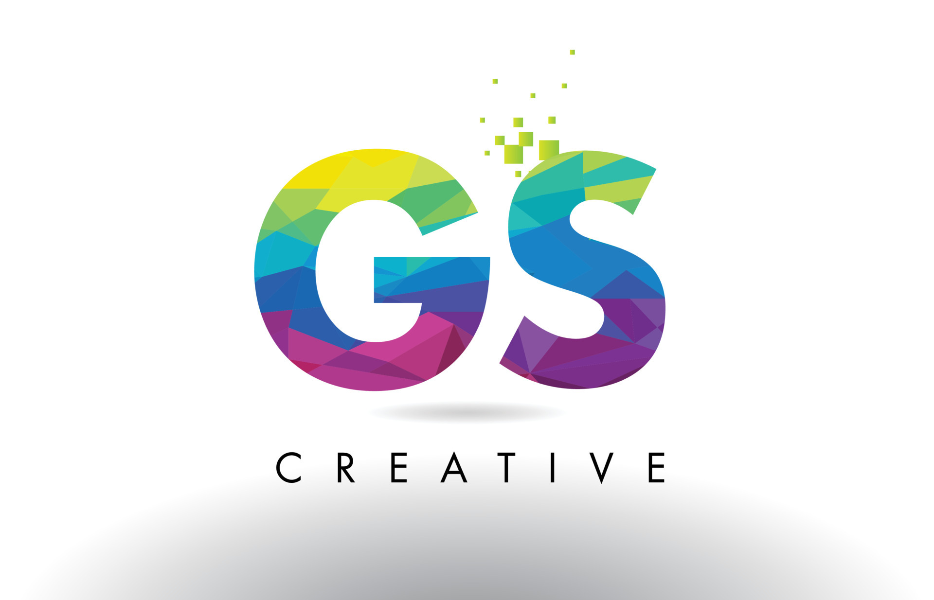 GS G S Colorful Letter Origami Triangles Design Vector. 4892069 Vector ...