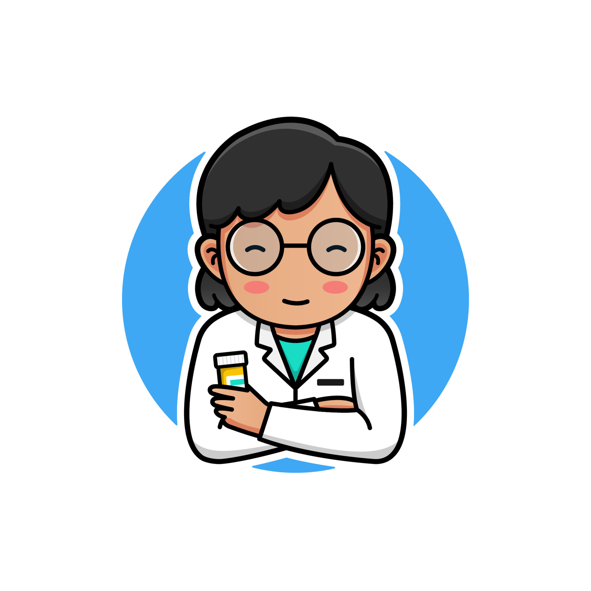 Cute pharmacist carrying drug logo 4892155 Vector Art at Vecteezy