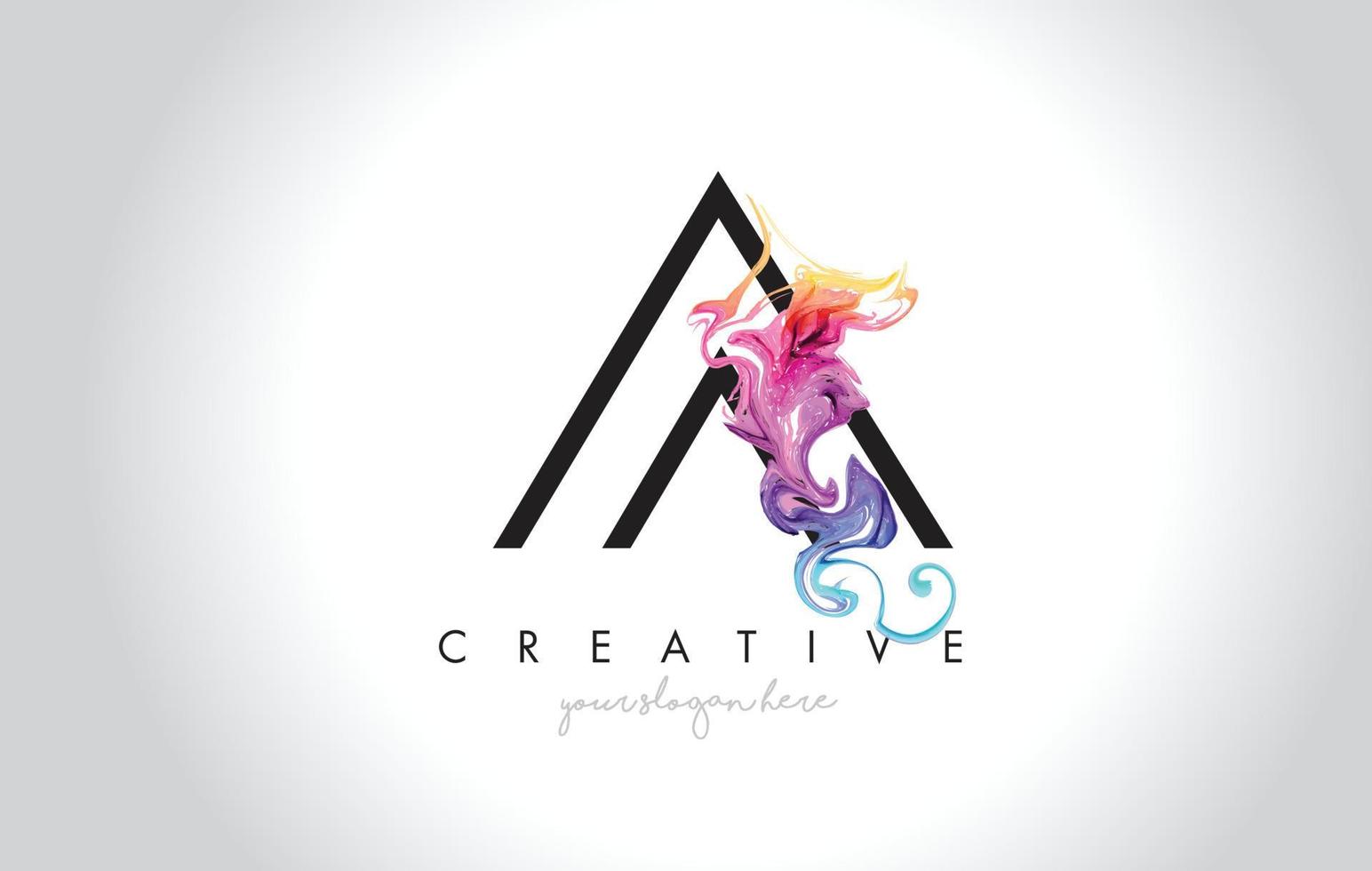 A Vibrant Creative Leter Logo Design with Colorful Smoke Ink Flowing Vector. vector