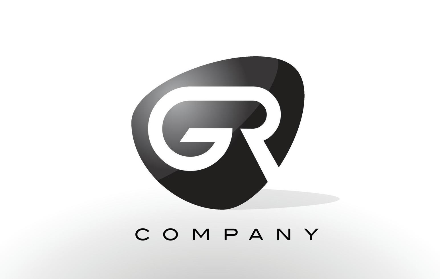 gr logo. vector de diseño de letra.