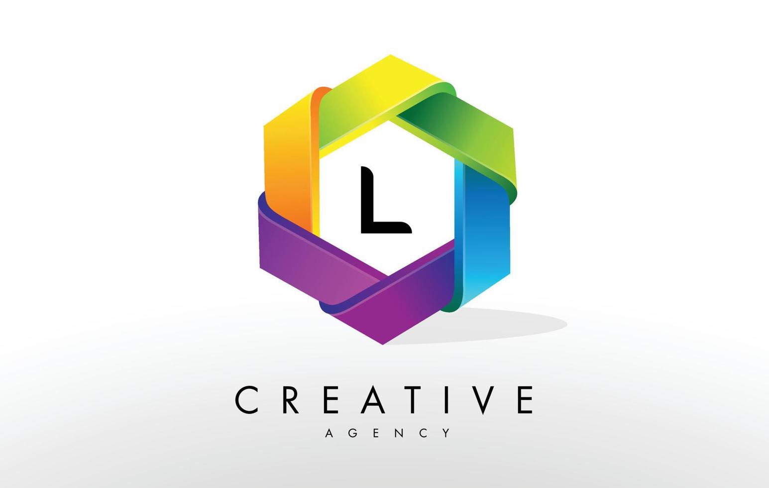 L Letter Logo. Corporate Hexagon Design vector