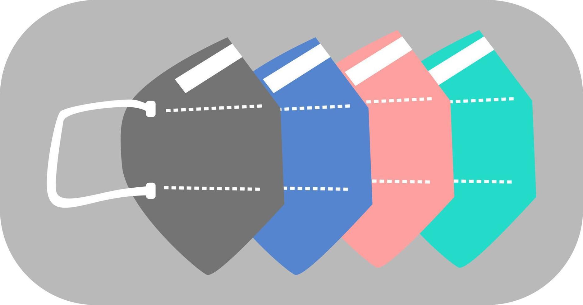 Set of colorful facemask vector