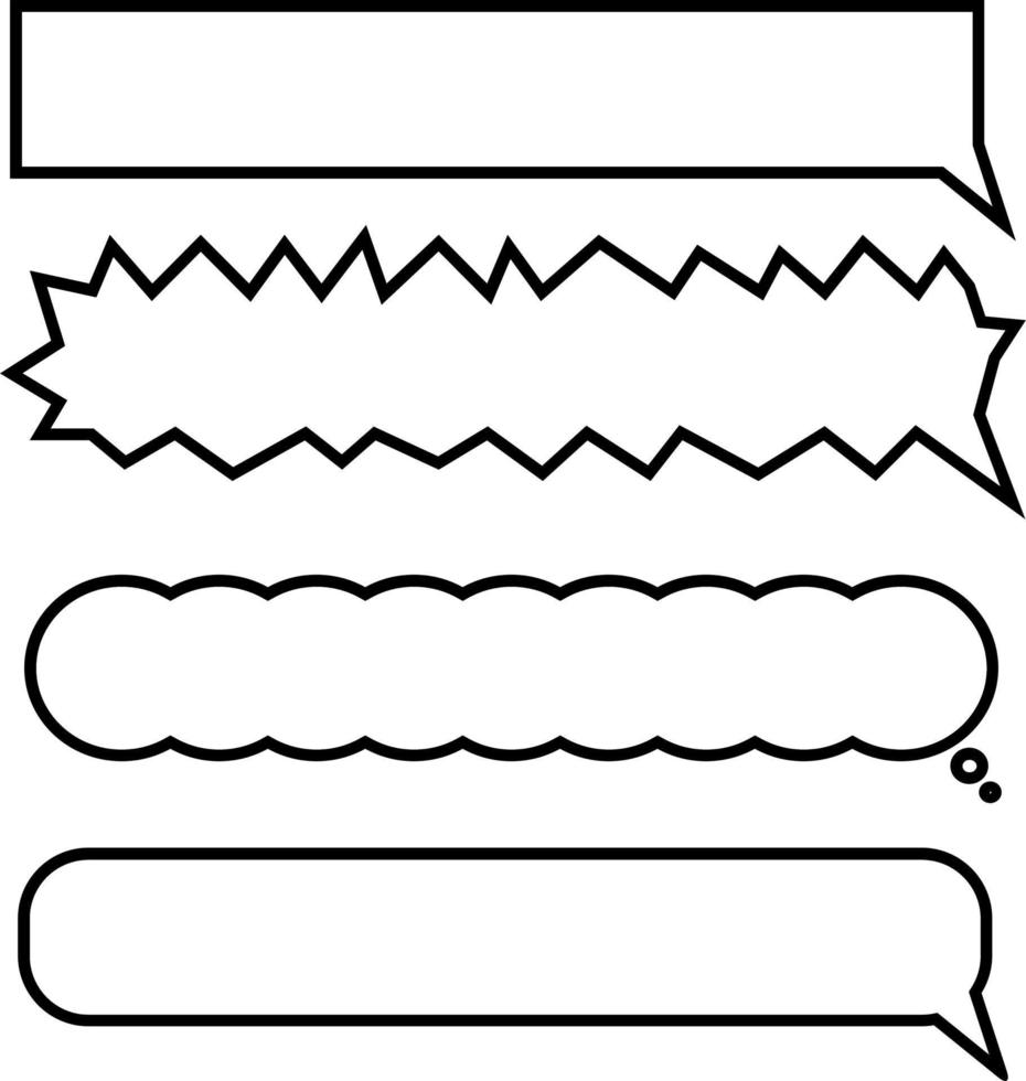 Set Black and white Bubble text vector
