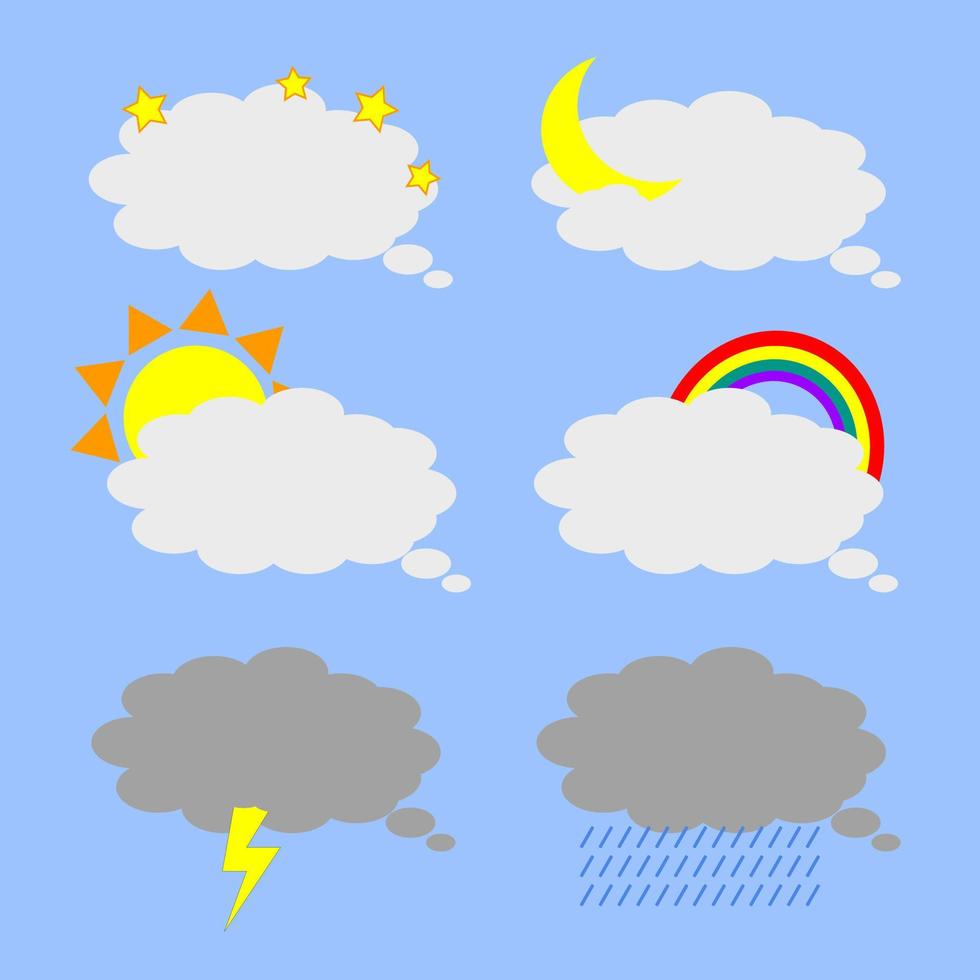 Set of bubble text weather version vector