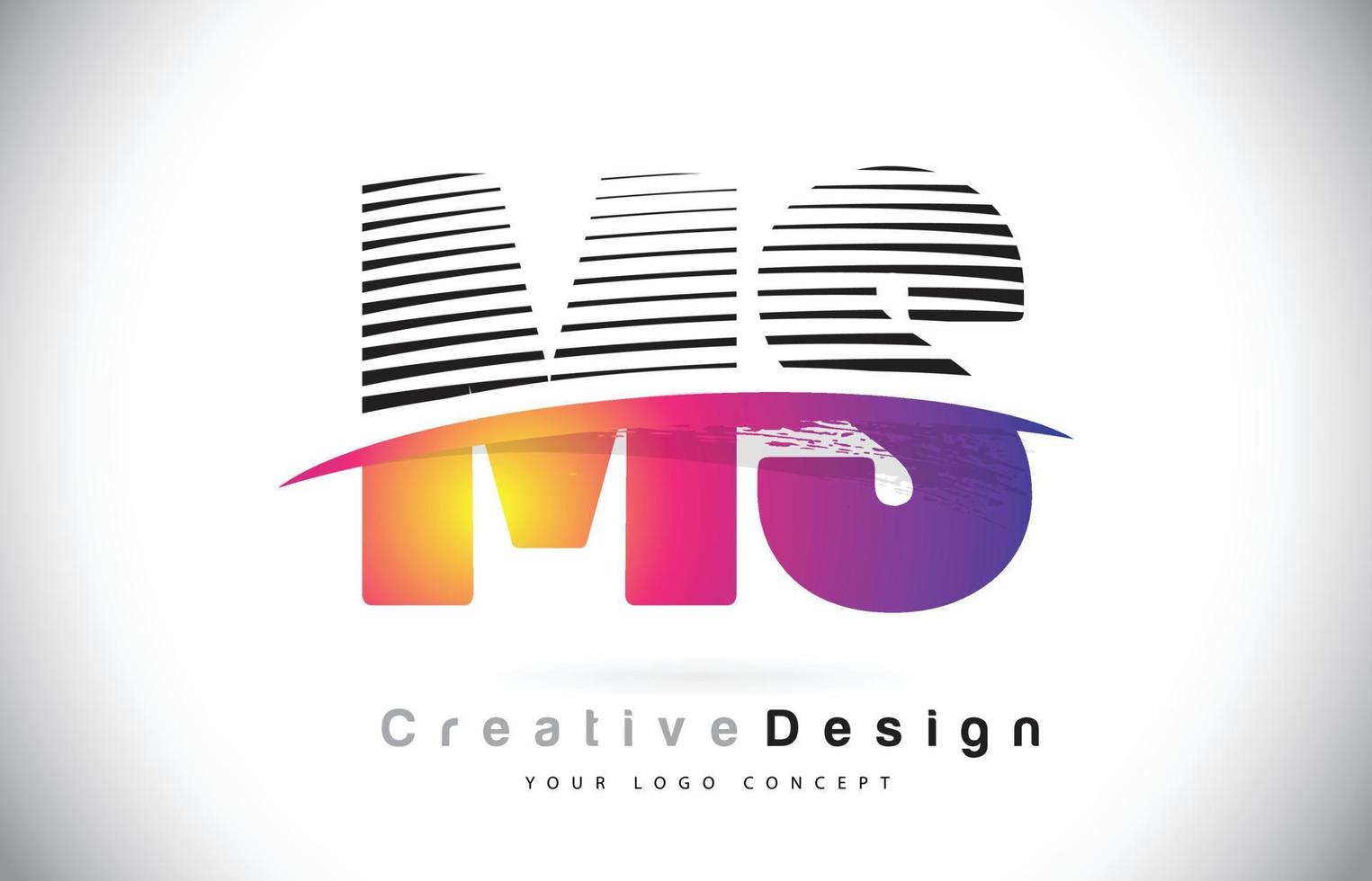 MS M S Letter Logo Design With Creative Lines and Swosh in Purple Brush Color. vector