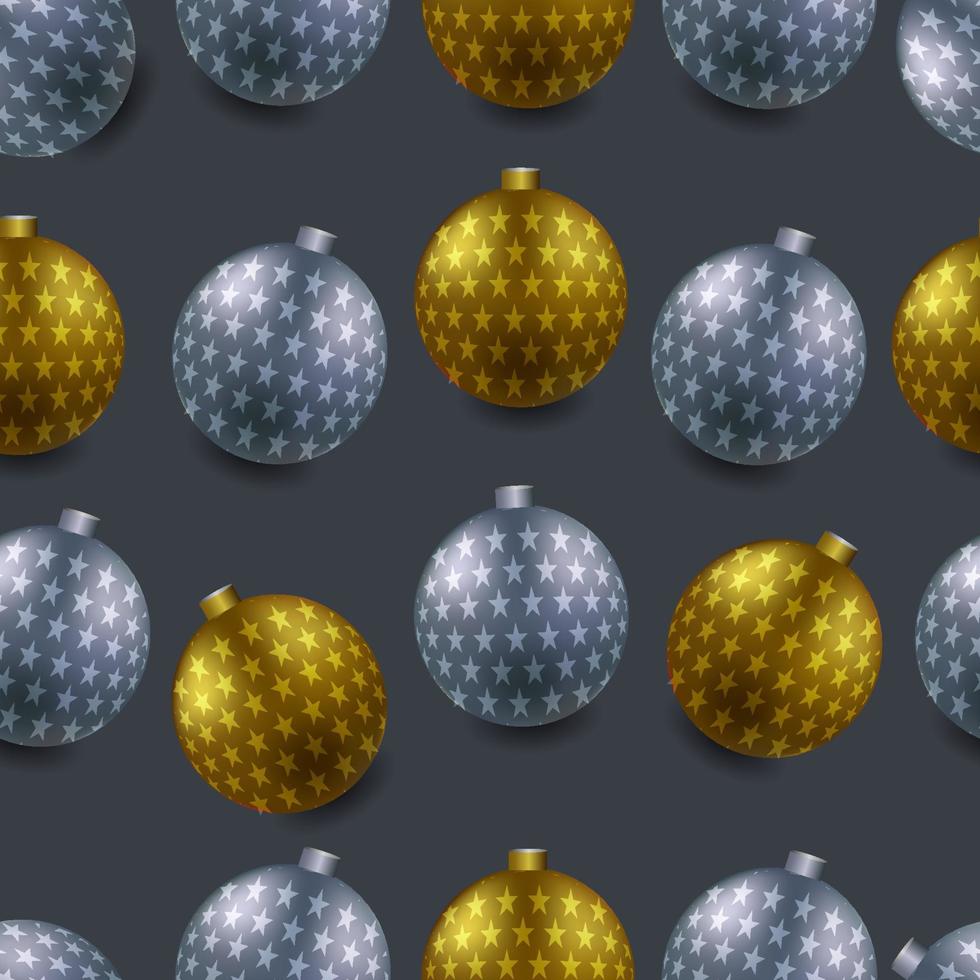 Ilustración de bolas de Navidad pattren de diseño gráfico sin costuras vector