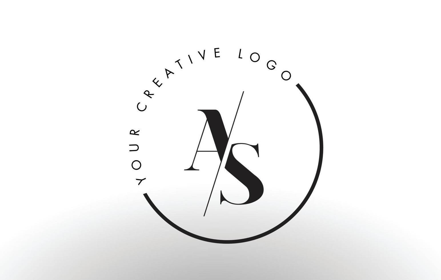 AS Serif Letter Logo Design with Creative Intersected Cut. vector