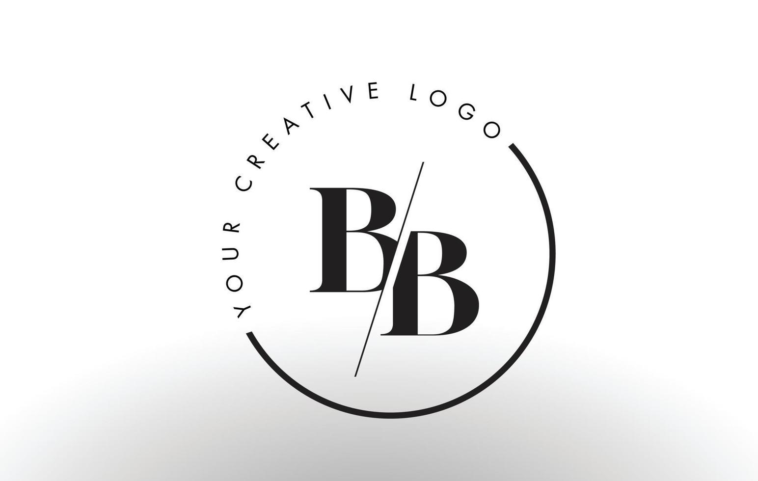 Diseño de logotipo de letra bb serif con corte cruzado creativo. vector