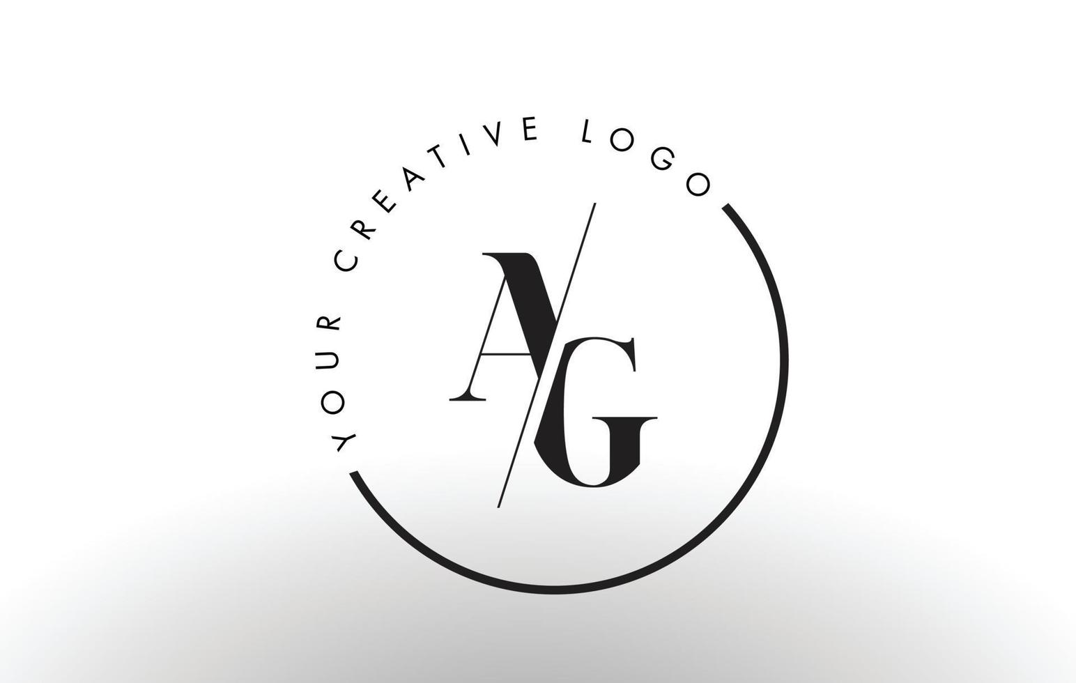 AG Serif Letter Logo Design with Creative Intersected Cut. vector