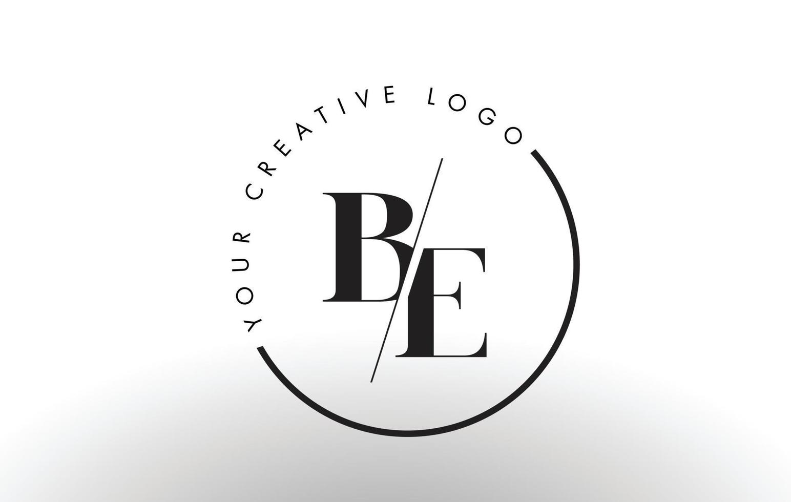 BE Serif Letter Logo Design with Creative Intersected Cut. vector