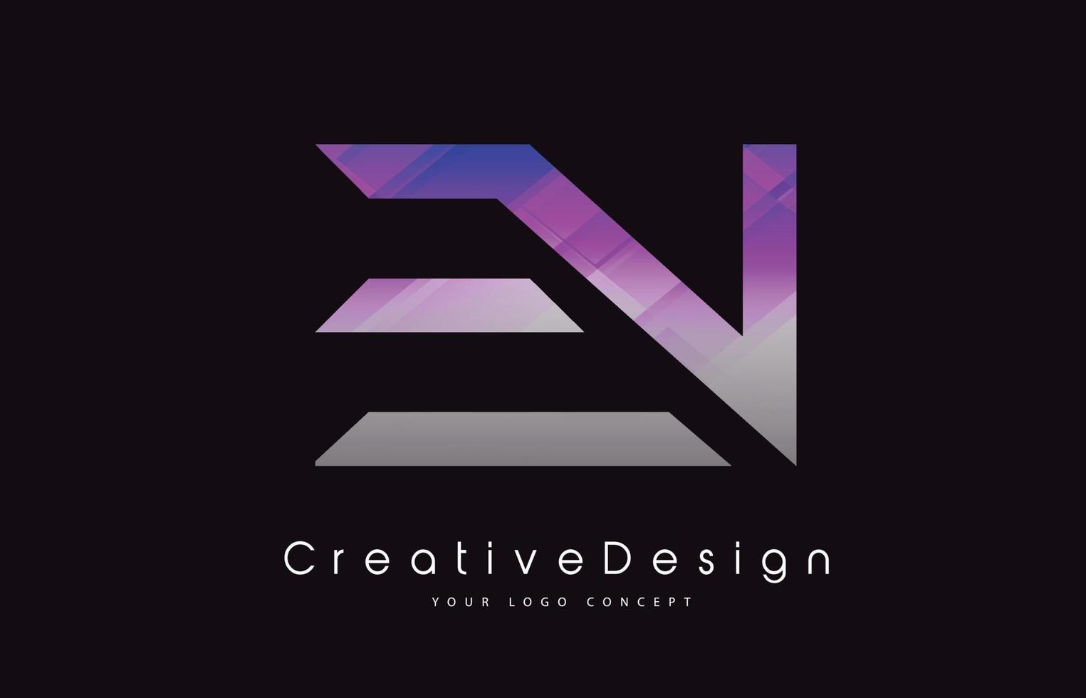EN Letter Logo Design. Purple Texture Creative Icon Modern Letters Vector Logo.