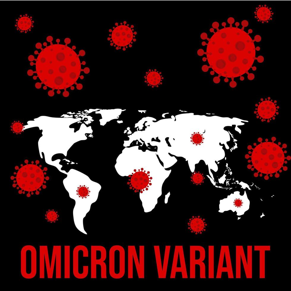omicron variant virus attack the world vector