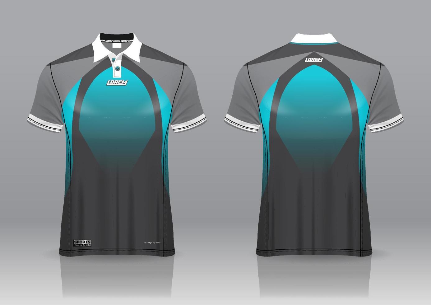 polo shirt uniform design, can be used for badminton, golf in front view, back view. jersey mockup Vector, design premium very simple and easy to customize vector