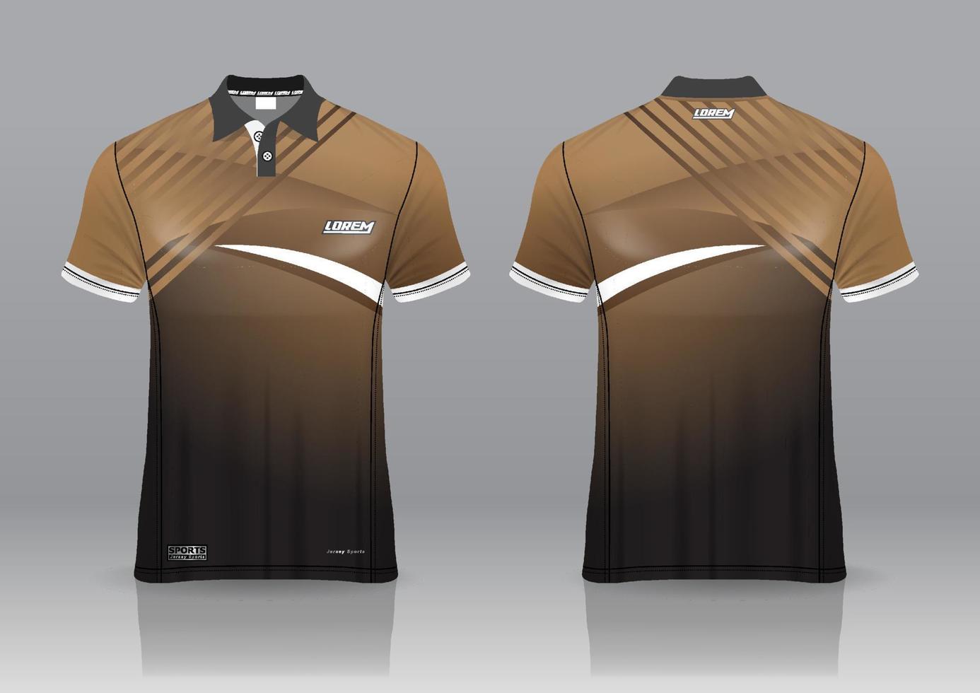 polo shirt uniform design, can be used for badminton, golf in front view, back view. jersey mockup Vector, design premium very simple and easy to customize vector