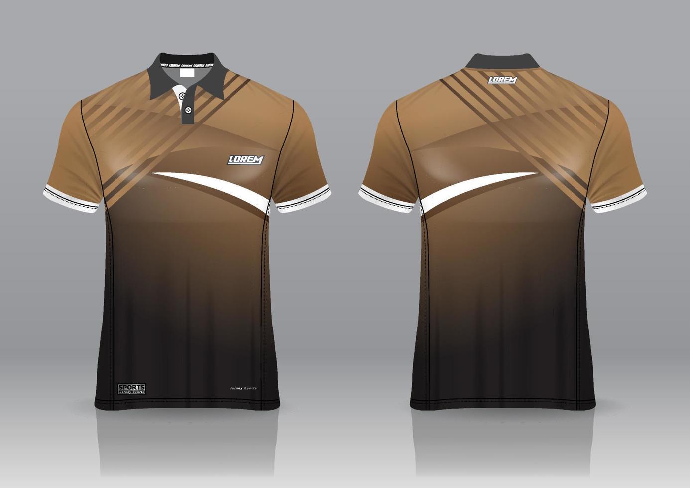 Diseño de uniforme de camisa de polo, se puede utilizar para bádminton, golf en la vista frontal, vista posterior. vector de maqueta de jersey, diseño premium muy simple y fácil de personalizar