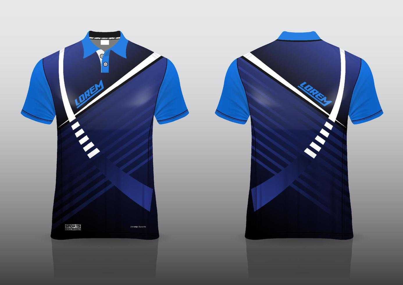 Diseño de uniforme de camisa de polo, se puede utilizar para bádminton, golf en la vista frontal, vista posterior. vector de maqueta de jersey, diseño premium muy simple y fácil de personalizar