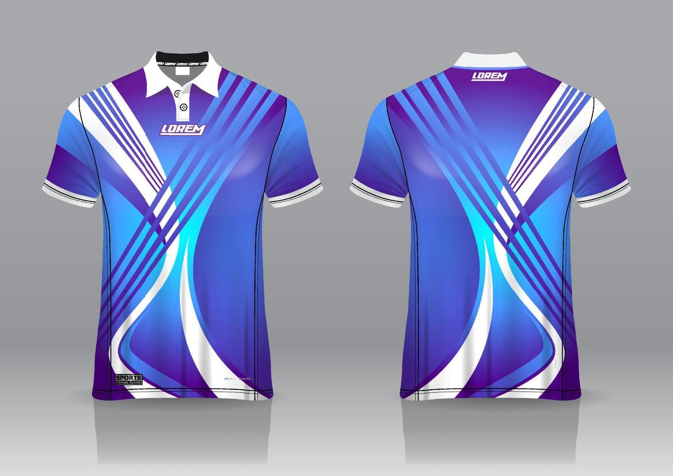 polo shirt uniform design, can be used for badminton, golf in front view, back view. jersey mockup Vector, design premium very simple and easy to customize vector