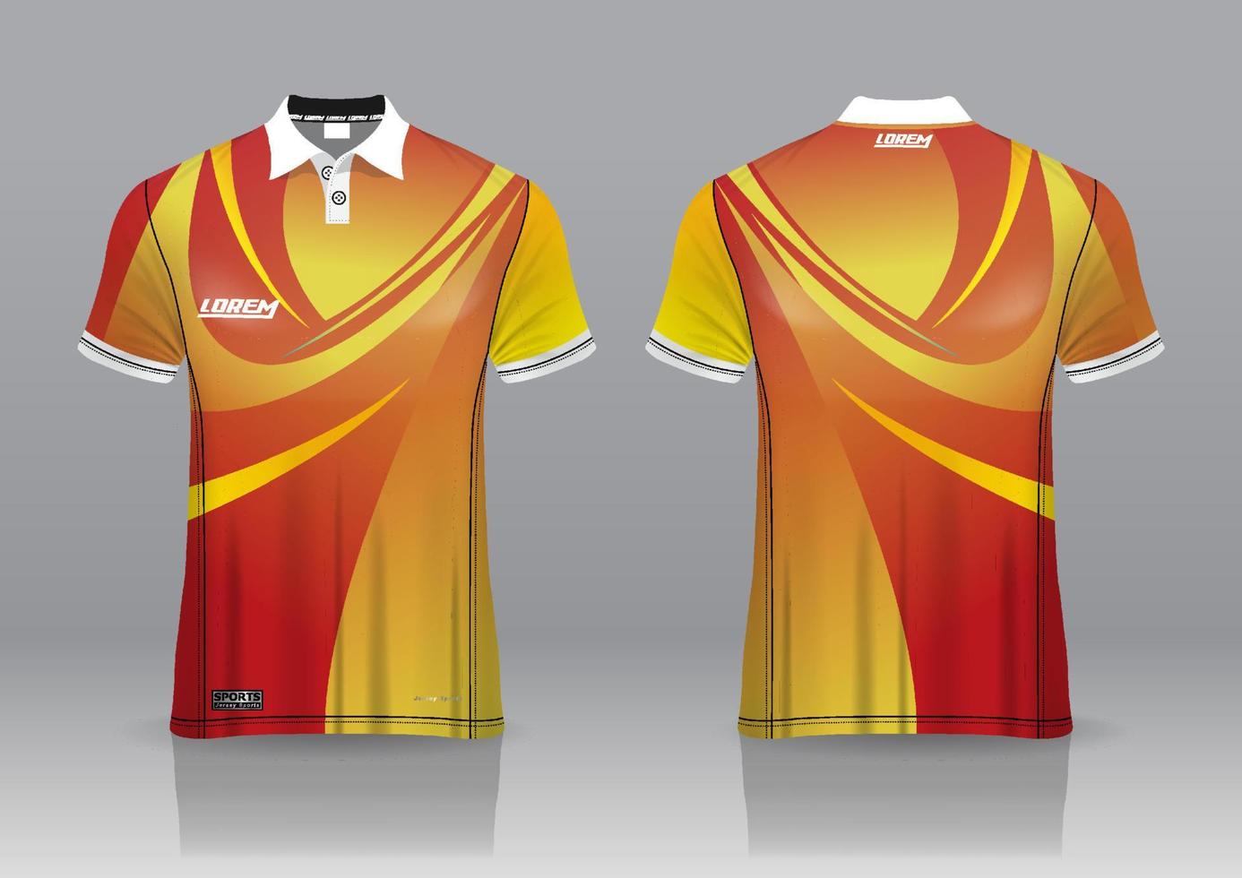 Diseño de uniforme de camisa de polo, se puede utilizar para bádminton, golf en la vista frontal, vista posterior. vector de maqueta de jersey, diseño premium muy simple y fácil de personalizar