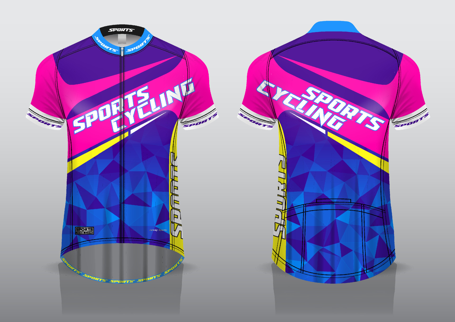 Grace tekort mannetje jersey design for cycling, front and back shirt view, fancy uniform and  easy to edit and print, cycling team uniform 4892877 Vector Art at Vecteezy