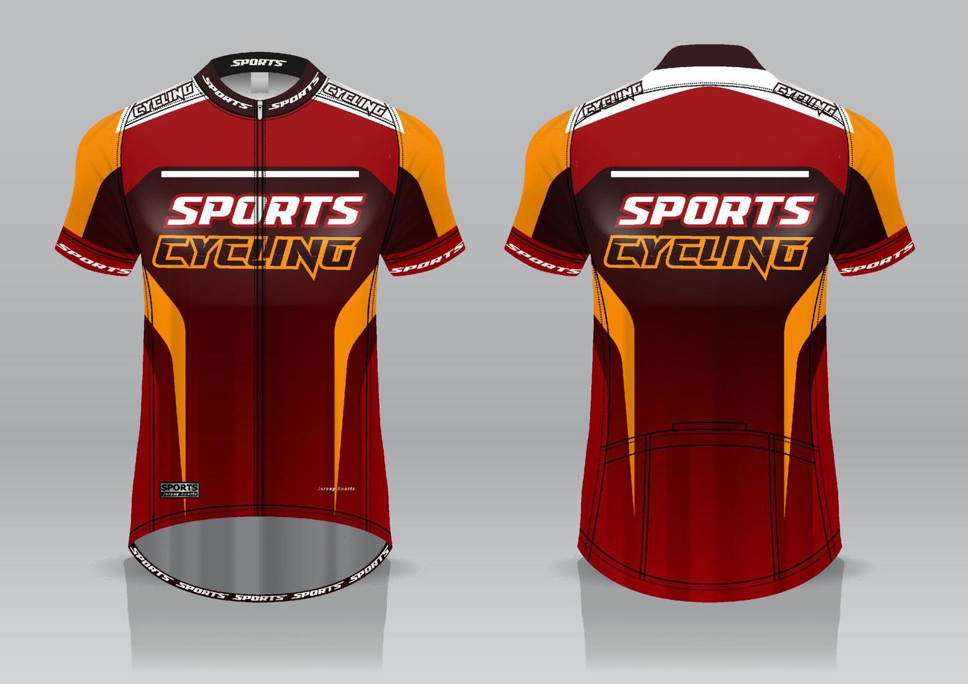 jersey design for cycling, front and back view, fancy uniform and easy to edit and print, cycling team uniform vector