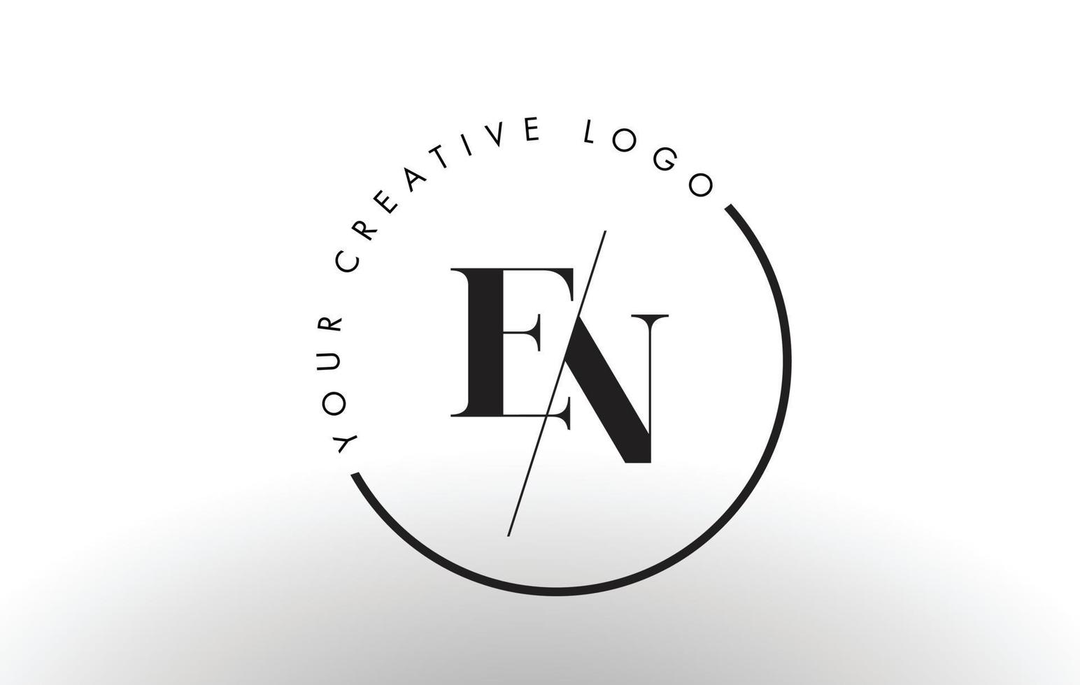 EN Serif Letter Logo Design with Creative Intersected Cut. 4892900 ...