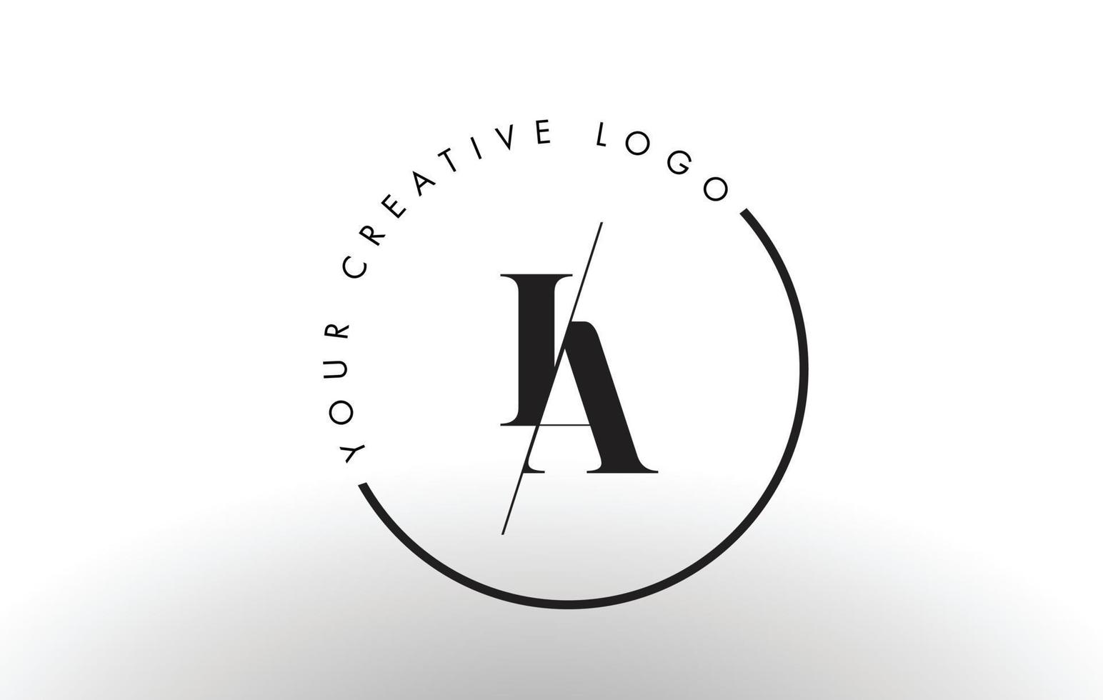Diseño de logotipo de letra ia serif con corte intersectado creativo. vector