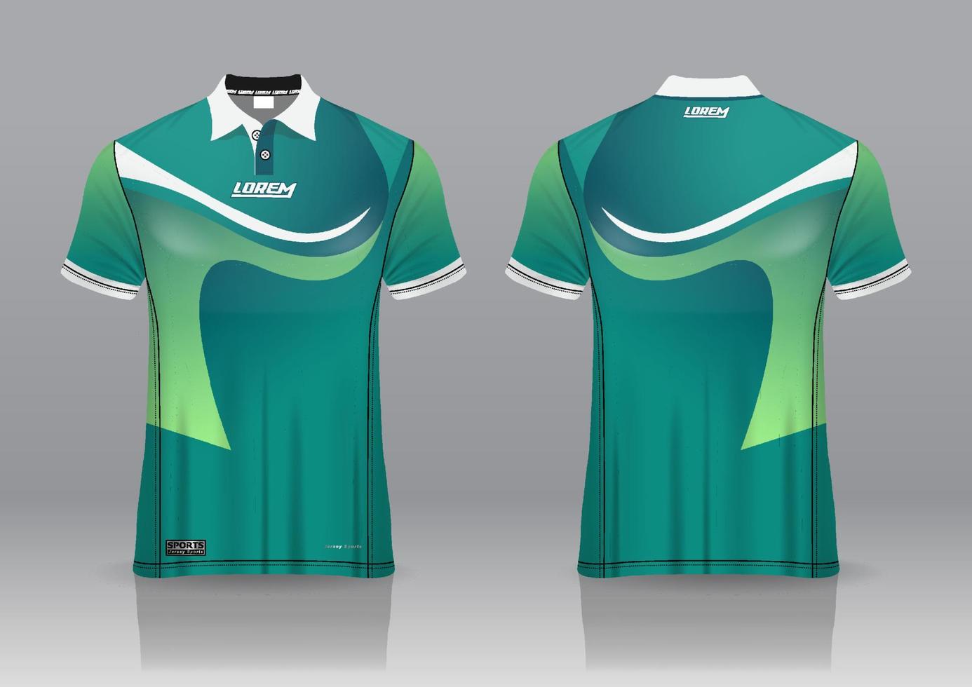 Diseño de uniforme de camisa de polo, se puede utilizar para bádminton, golf en la vista frontal, vista posterior. vector de maqueta de jersey, diseño premium muy simple y fácil de personalizar