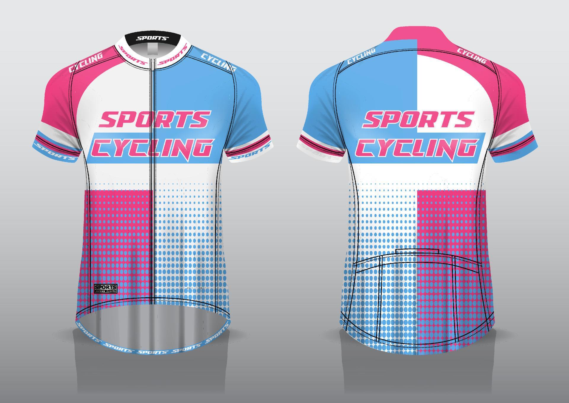 jersey design for cycling, front and back shirt view, fancy uniform and
