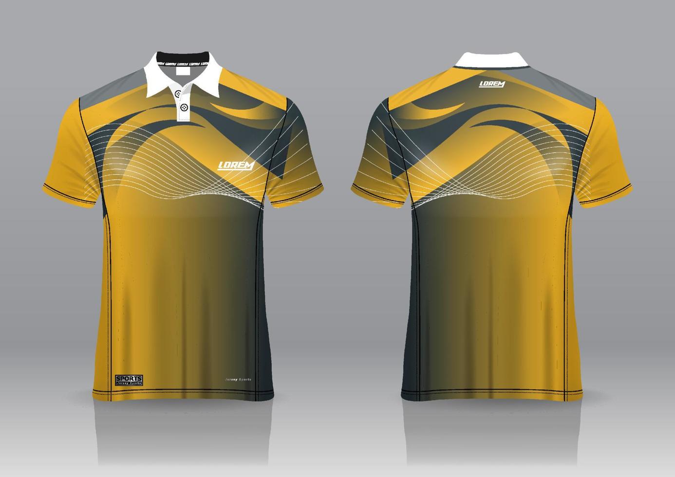 Diseño de uniforme de camisa de polo, se puede utilizar para bádminton, golf en la vista frontal, vista posterior. vector de maqueta de jersey, diseño premium muy simple y fácil de personalizar