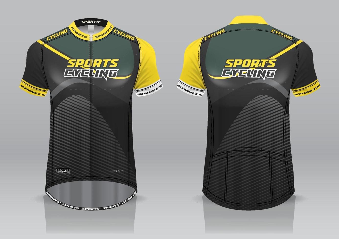 jersey design for cycling, front and back view, fancy uniform and easy to edit and print, cycling team uniform vector