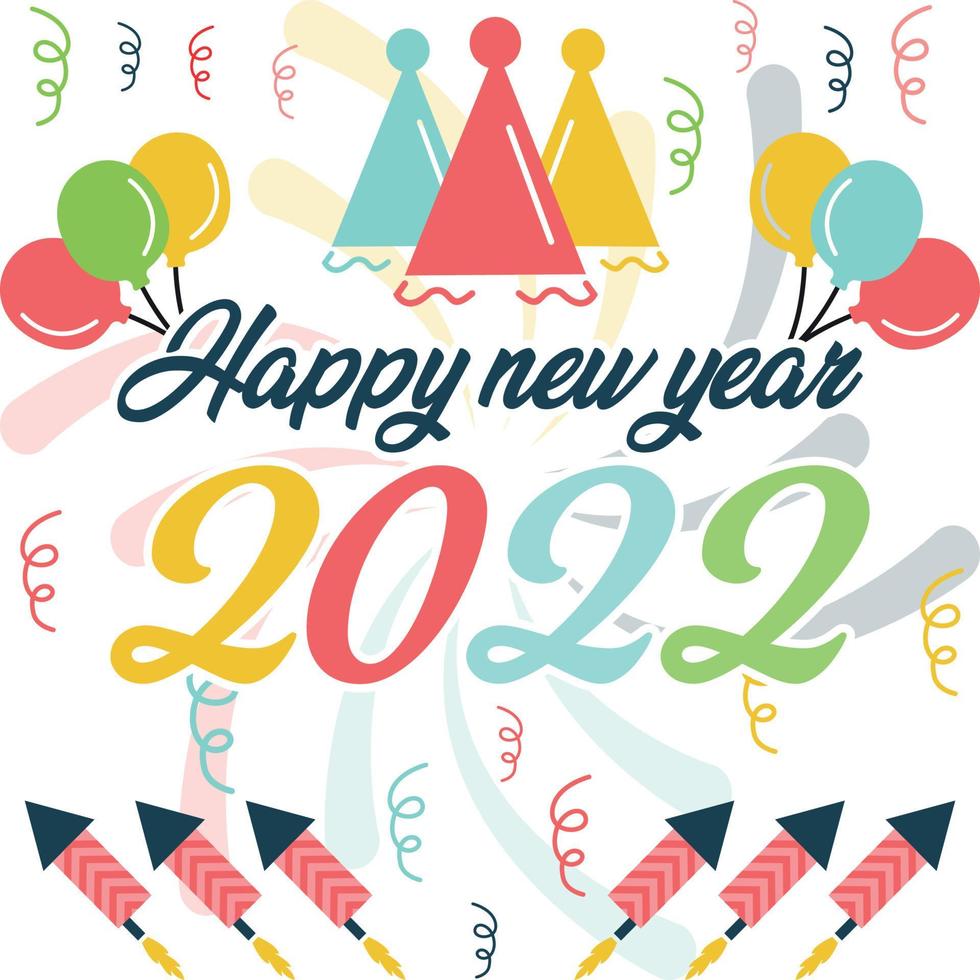 Happy New year 2022 banner background  illustration free vector