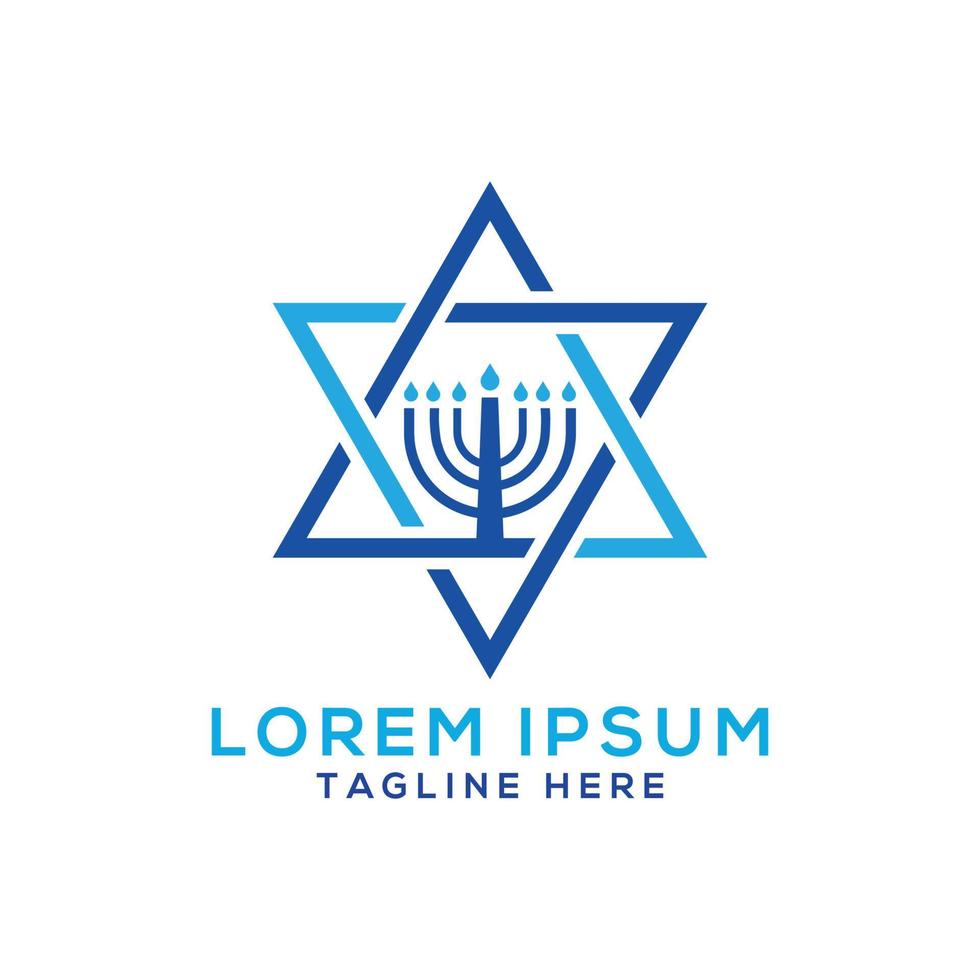 Star of David Jewish logo design free vector
