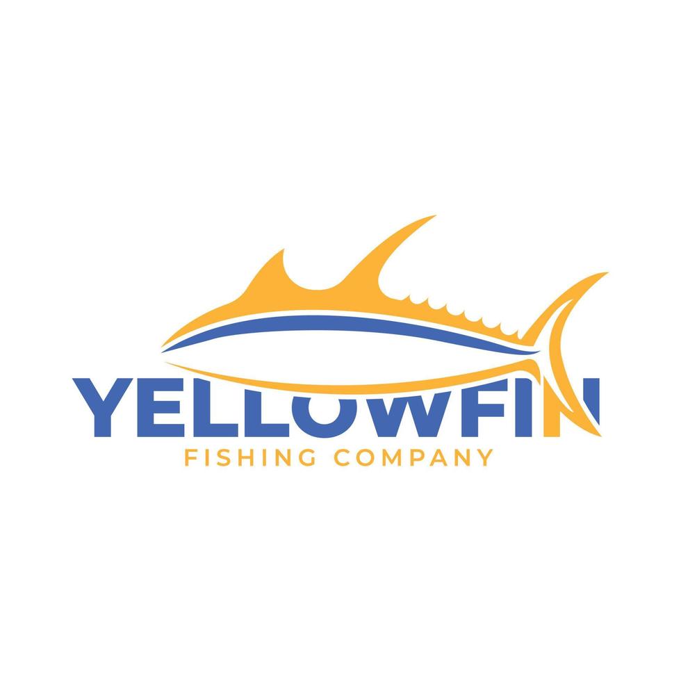 yellowfin tuna fishing logo wordmark free vector