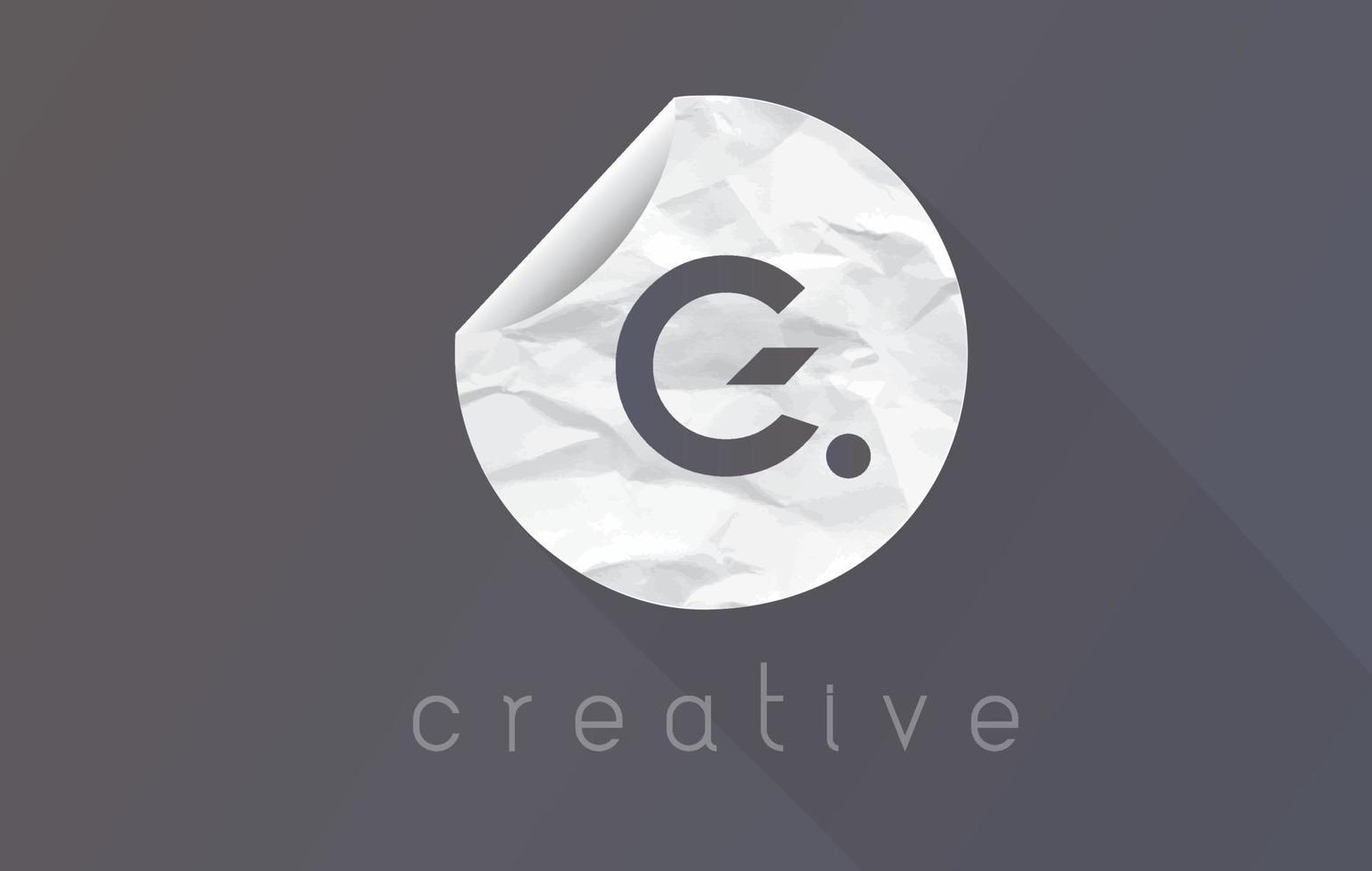 G Letter Logo with Crumpled And Torn Wrapping Paper Texture. vector