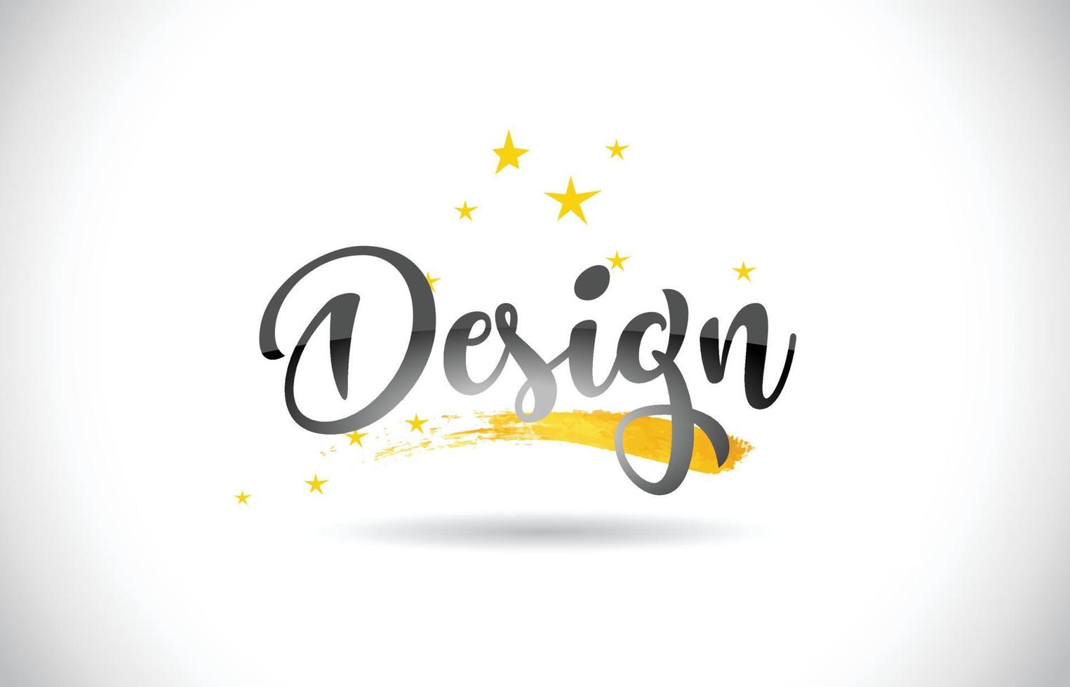 Design Word Vector Text with Golden Stars Trail and Handwritten Curved Font.