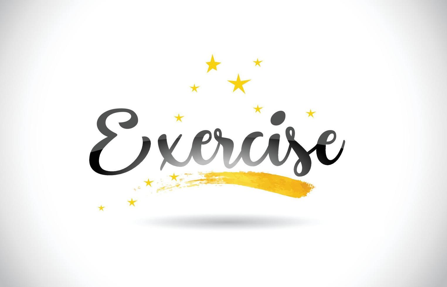 Exercise Word Vector Text with Golden Stars Trail and Handwritten