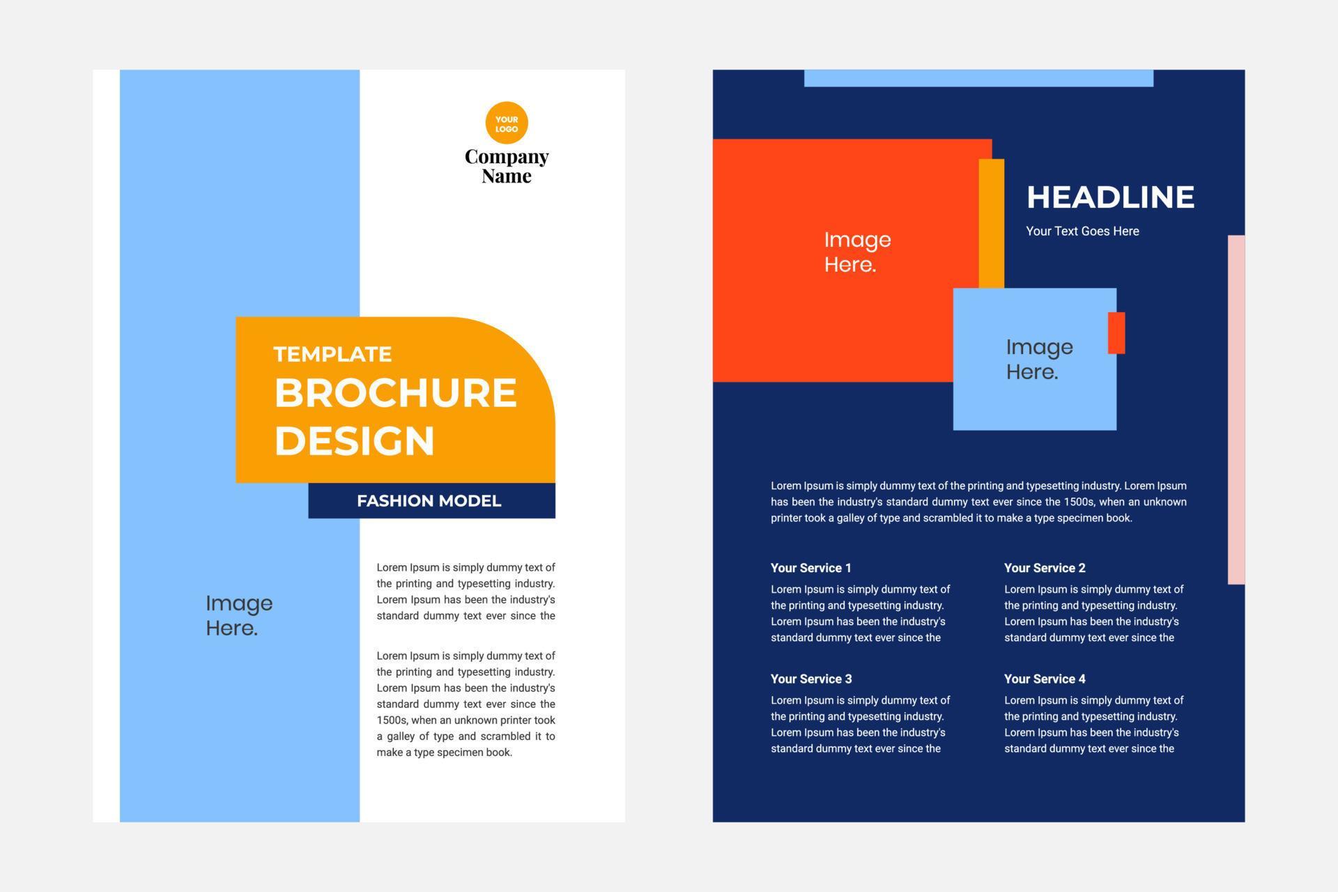 Simple brochure design template, suitable for marketing tool and ...