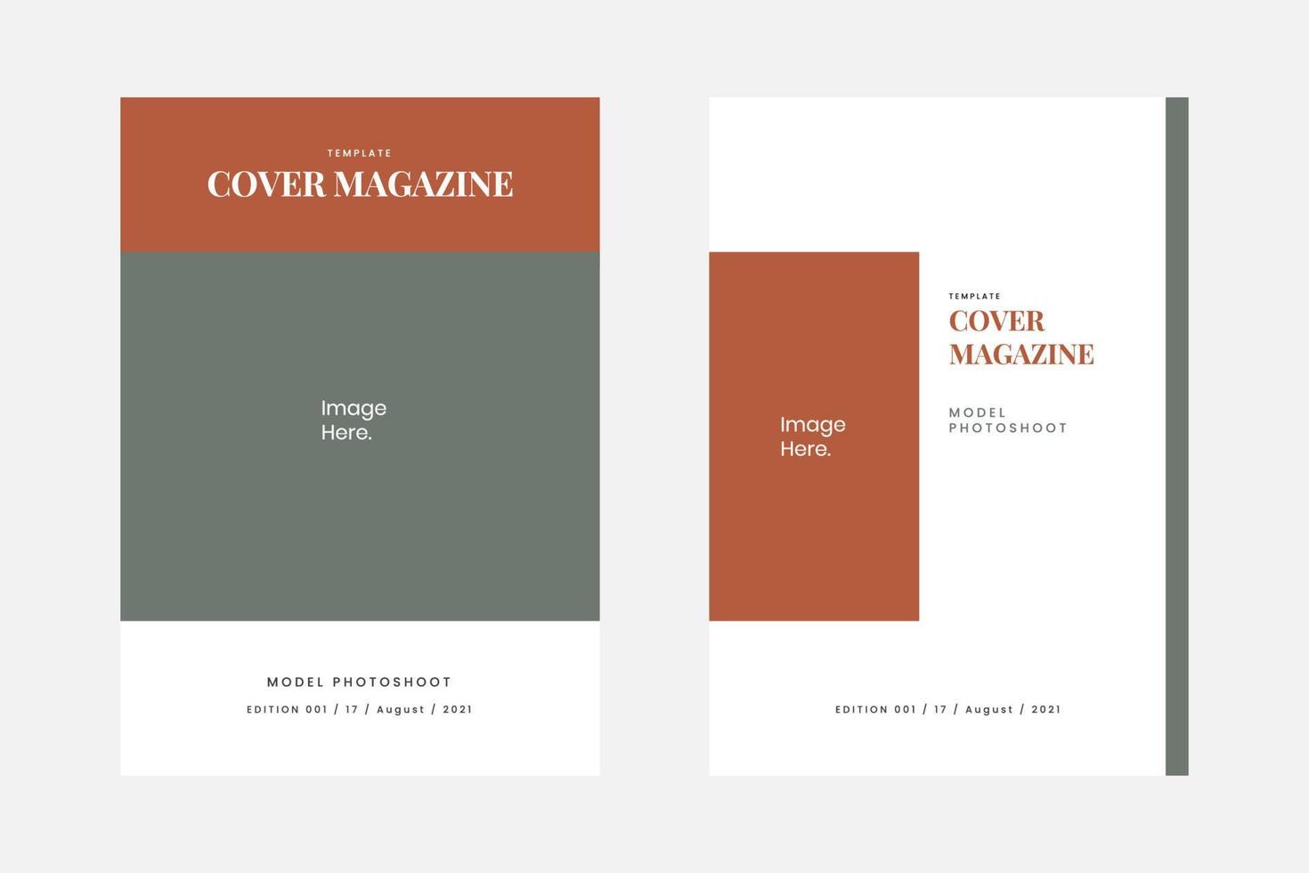 Minimalist magazine cover template, suitable for a content business marketing tool vector