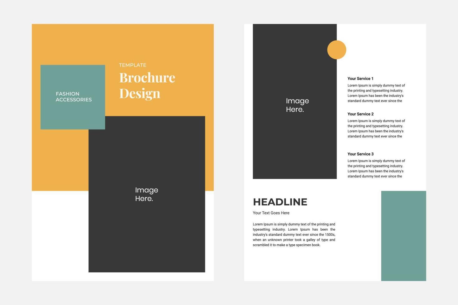 Modern brochure design template, suitable for marketing tool and content media social vector