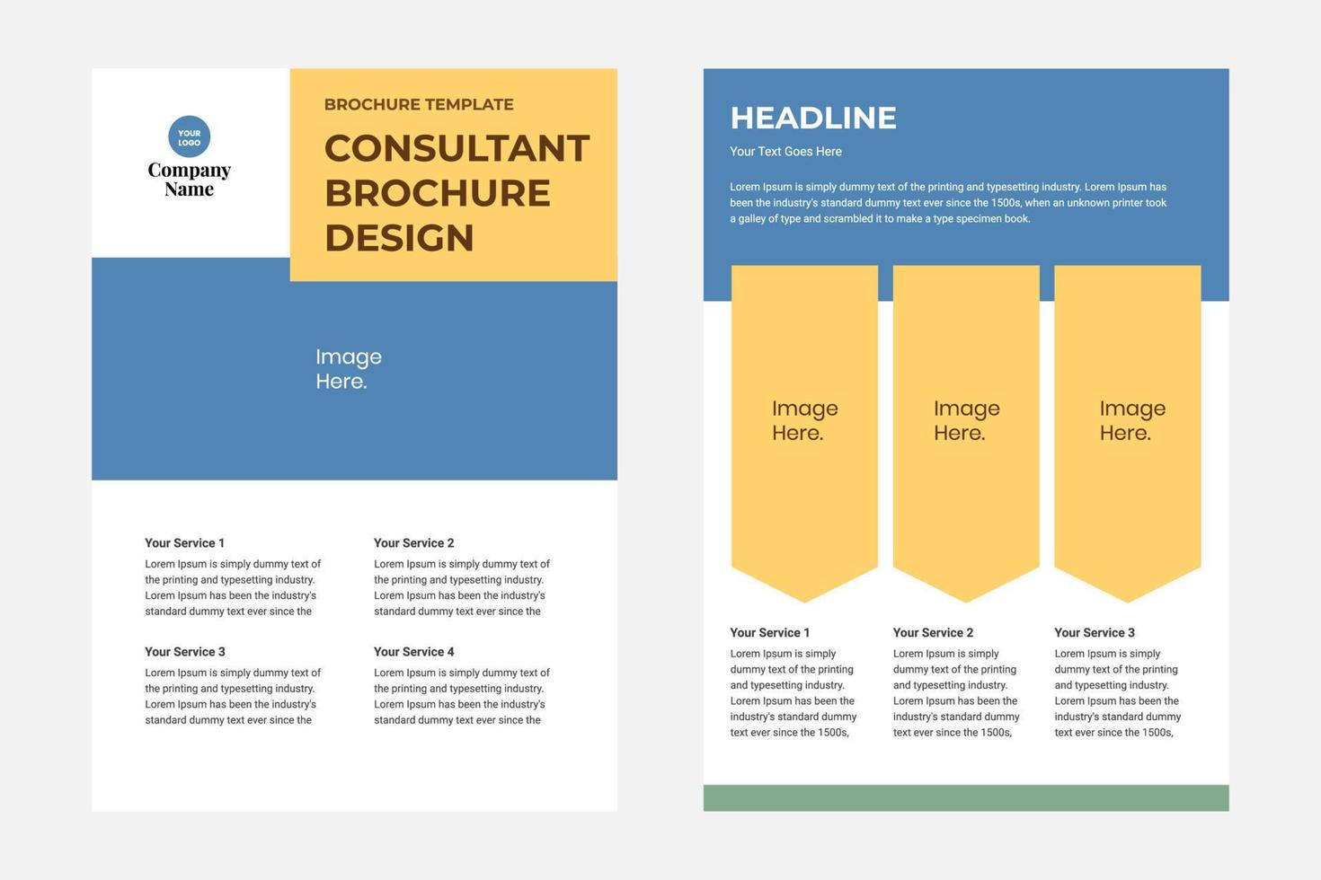 Plantilla de diseño de folleto de consultor, adecuada para herramientas de marketing y redes sociales de contenido. vector