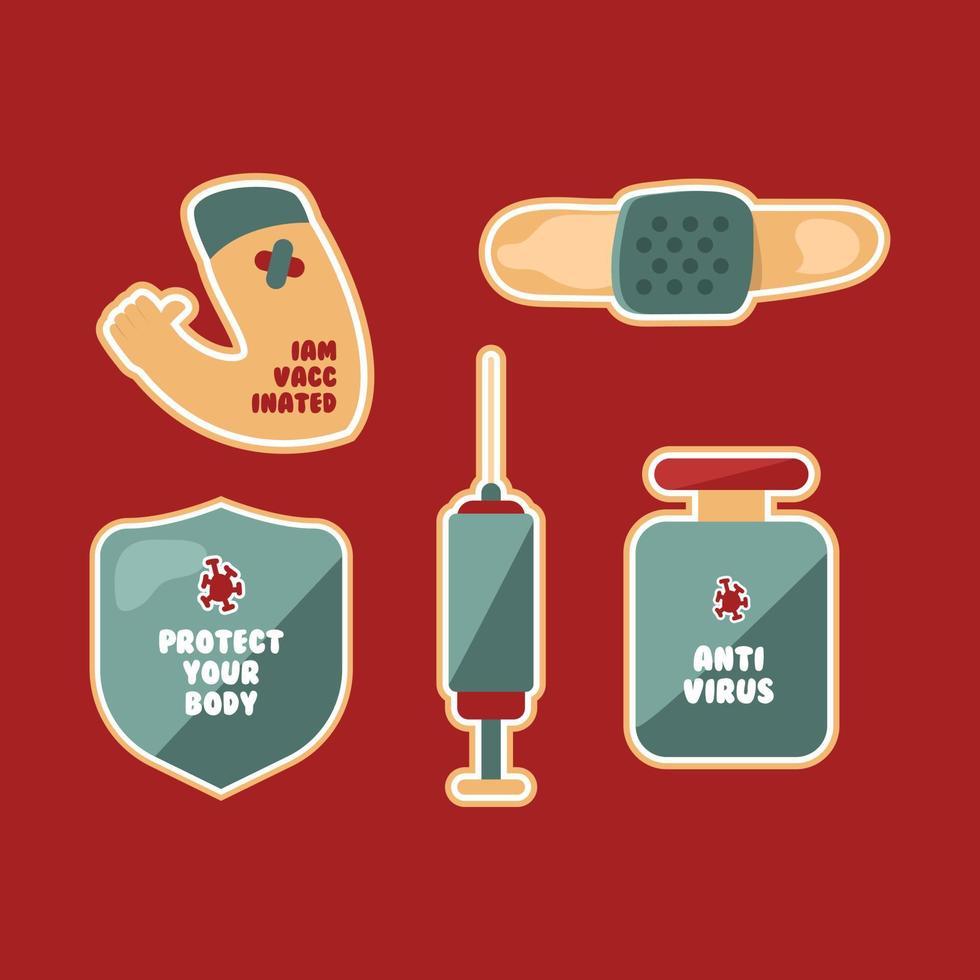 Illustration badge vaccine vector