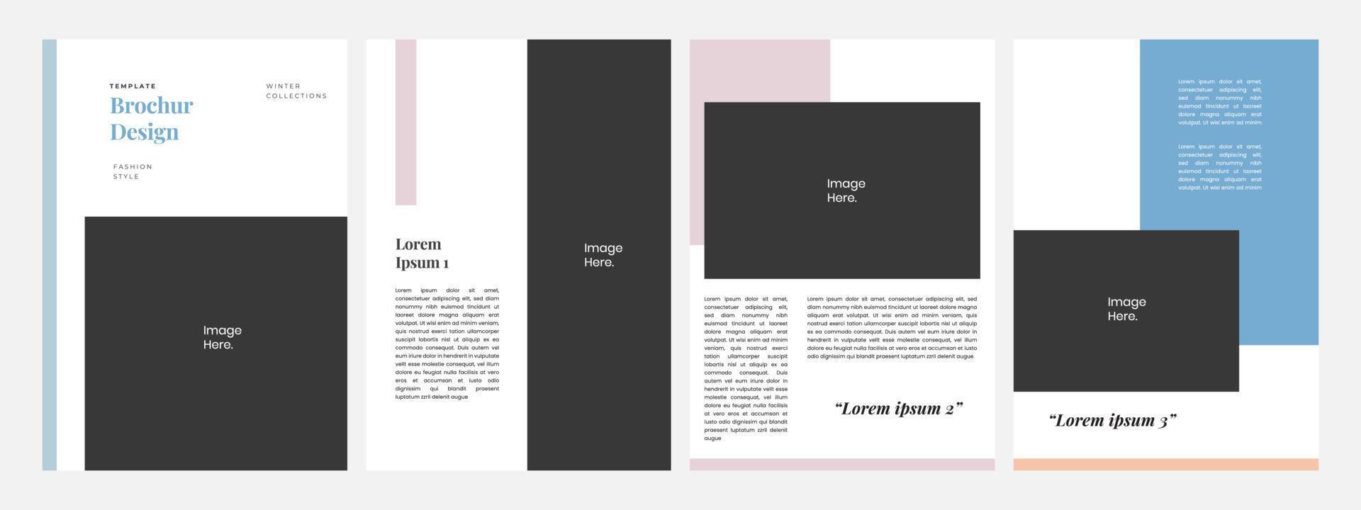 Minimalist brochure design template, suitable for marketing tool and content media social vector