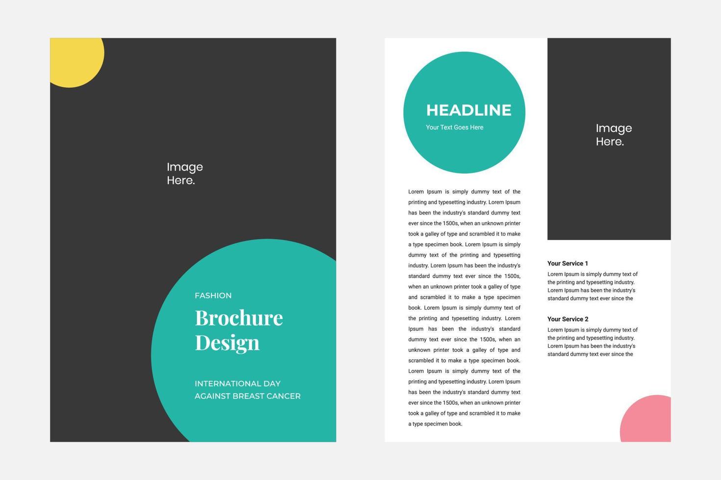 Minimalist brochure design template, suitable for marketing tool and content media social vector