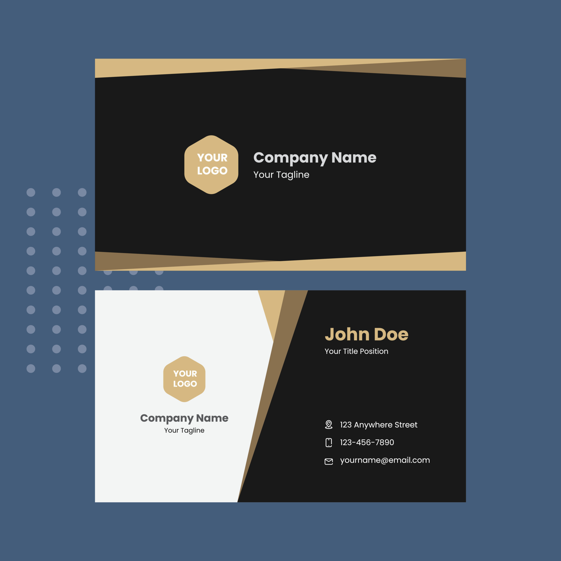 Creative Templates Business Card. Balck and Gold Business Cards