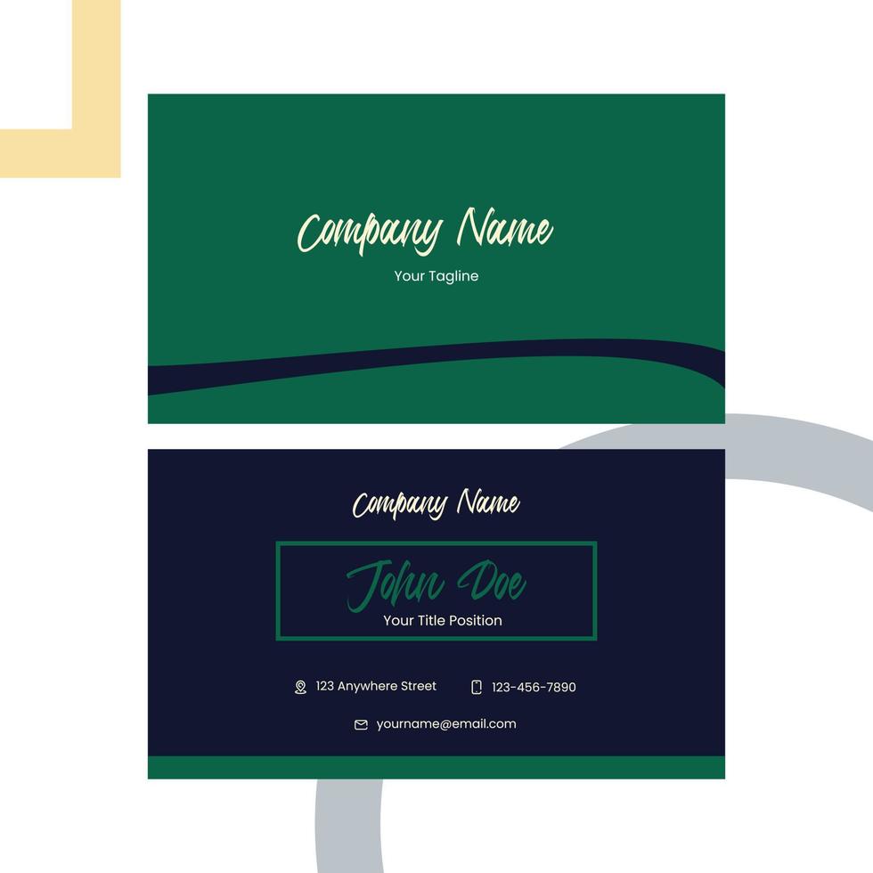 Midnight green business card, suitable for content marketing tool vector